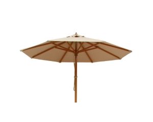 Fiji Umbrella Φ200/8 ALU. Teak-Polyester Beige*