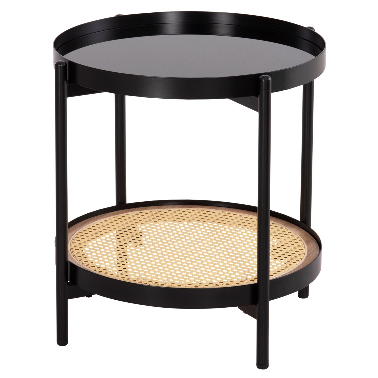 ΒΟΗΘΗΤΙΚΟ ΤΡΑΠΕΖΙ SEITZ HM18031 ΓΥΑΛΙ TOP-ΜΕΤΑΛΛΟ-RATTAN ΣΕ ΦΥΣΙΚΟ Φ50×55,5Υεκ.