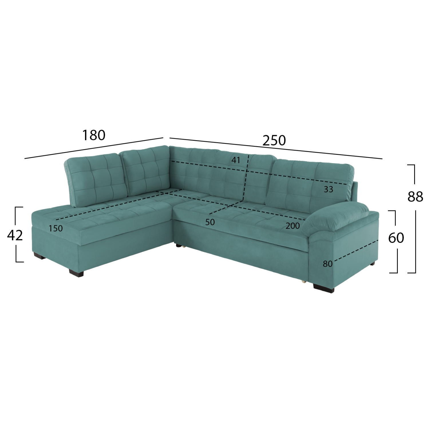 ΚΑΝΑΠΕΣ ΚΡΕΒΑΤΙ JADE HM3144.04L ΑΡΙΣΤΕΡΗ ΓΩΝΙΑ ΒΕΡΑΜΑΝ ΒΕΛΟΥΔΟ 250×80-180×73-88Υεκ.