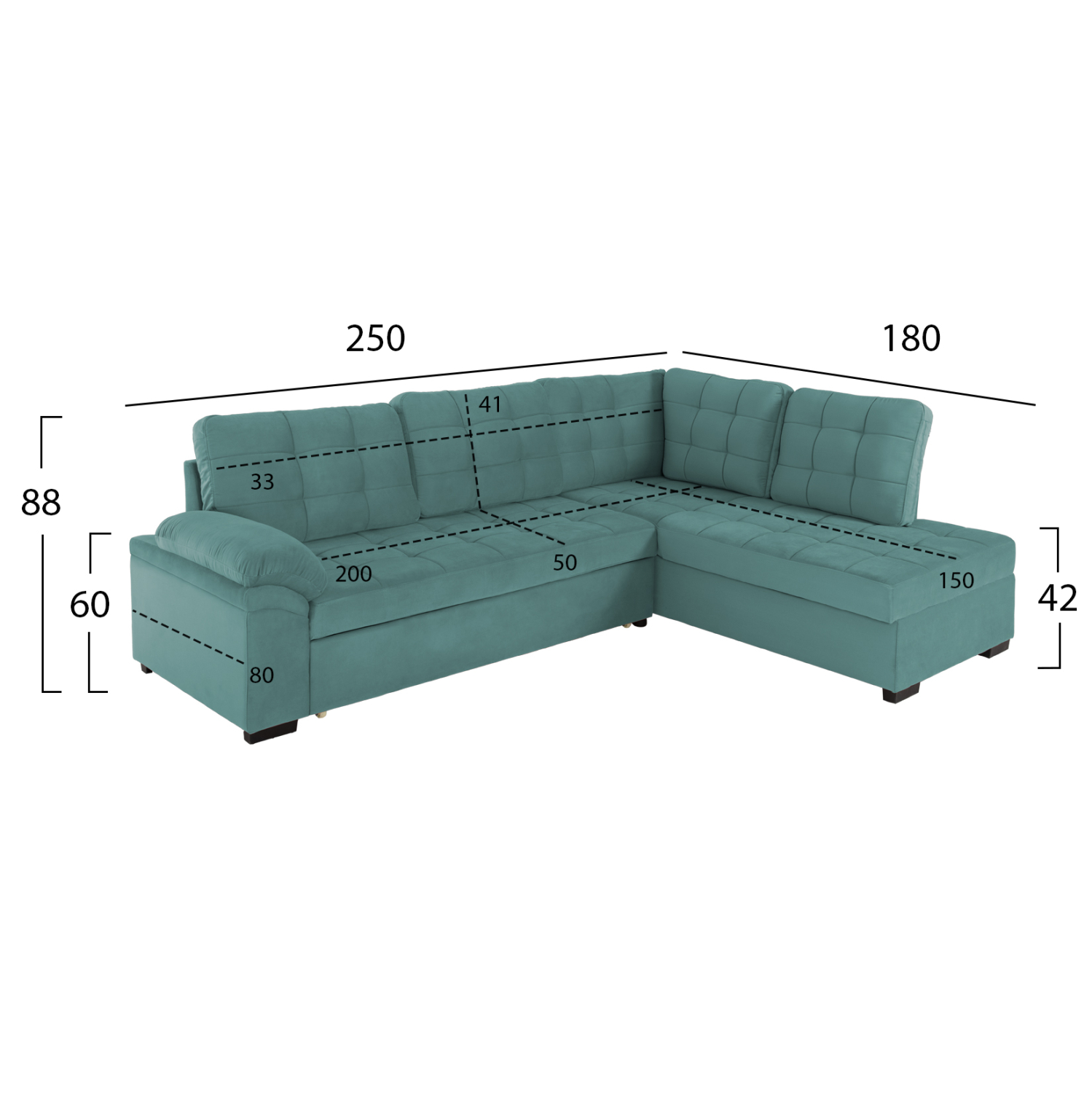 ΚΑΝΑΠΕΣ ΚΡΕΒΑΤΙ JADE HM3144.04R ΔΕΞΙΑ ΓΩΝΙΑ ΒΕΡΑΜΑΝ ΒΕΛΟΥΔΟ 250×80-180×73-88Υεκ.